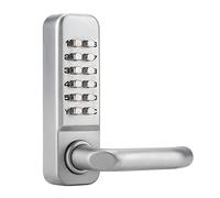 Serrure de porte étanche sans clé Serrure à code mécanique 1 à 11 chiffres mot de passe pour épaisseur de porte de 30 à 60 mm, avec poignée et loquet enfichable, alliage de zinc