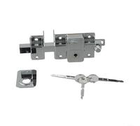 Serrure de porte extérieure à clé croisée de qualité supérieure - Loquet antivol Mecha al en fer et alliage de zinc haute sécurité en cuivre pour portes en bois (2009CR - Gauche)