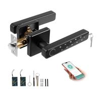 Serrure de porte intelligente 5 en 1 avec application intelligente/empreintes digitales/cartes IC/mot de passe/clés de sauvegarde, clé d'identification biométrique numérique NFC, serrures à code pour
