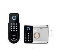 Serrure de porte intelligente à empreintes digitales, application Bluetooth Tuya, carte de mot de passe, serrure à boulon de jante, serrure de porte électronique(Double-fingerprint)