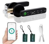 Serrure de porte intelligente à empreintes digitales, serrure de porte d'entrée sans vec application - cartes e sauvegarde - empreintes digitales - codes, serrure de porte biométrique pour