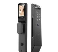 Serrure de porte intelligente automatique, interphone de surveillance, application, empreinte biométrique, clavier numérique tactile, pour porte d'entrée, empreinte digitale, codes d'accès