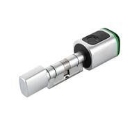 Serrure de porte intelligente avec empreinte digitale pour portes de 60 mm, cylindre de serrure électronique avec contrôle d'application, carte et clé d'urgence, kit de serrure de porte Bluetooth pour