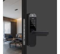 Serrure de porte intelligente avec empreinte digitale - Serrure électronique à encastrer - Code numérique - 2 clés et 2 cartes IC