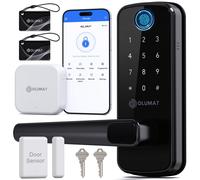 Serrure de porte intelligente avec poigne : serrure de porte d'entre sans cl Olumat avec passerelle WiFi, serrure de porte empreintes digita