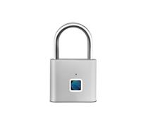Serrure de porte intelligente, Cadenas intelligent à empreintes digitales, étanche, sans clé, rechargeable par USB, for déverrouiller la maison(Silver)