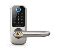 Serrure de porte intelligente d'empreinte digitale électronique mot de passe déverrouiller les serrures de clavier for la poignée de porte de Protection de sécurité à la maison(Silver)