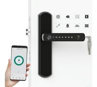 Serrure de porte intelligente d'entrée sans clé prenant en charge les empreintes digitales mot de passe carte sans fil et clé pour intégration de l'écosystème TUYA (C)
