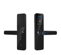 Serrure de porte intelligente - Entrée sans clé 5 en 1 avec empreinte digitale, mot de passe, Bluetooth, clés de sauvegarde et application intelligente pour un accès sécurisé