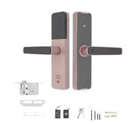 Serrure de porte intelligente, fine avec empreintes digitales, 5 modes de déverrouillage, empreinte digitale/carte/clé/déverrouillage de code/application, convient pour les portes d'une épaisseur de