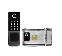 Serrure de porte intelligente for la maison, étanche IP66, compatible avec Tuya TTLock, carte à empreintes digitales, code, mot de passe électronique, application, boutons d'entrée sans(Tuya APP)