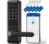 Serrure de porte intelligente sans clé avec empreinte digitale et poignée - Entrée du clavier, code de passe électronique pour porte d'entrée