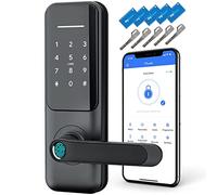 Serrure de porte intelligente sans clé avec empreinte digitale et poignée - Entrée du clavier, code de passe électronique pour porte d'entrée