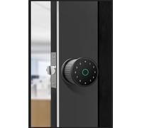 Serrure de porte intelligente sans clé avec reconnaissance d'empreintes digitales, entrée de mot de passe, contrôle par application, codes d'accès temporaires pour invités et batterie de secours