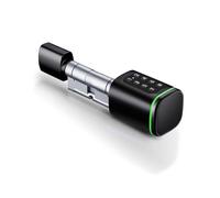 Serrure de Porte Intelligente, Serrure à Cylindre Intelligente for Porte, Application Bluetooth, Mot de Passe numérique, Carte mécanique, clé déverrouillage électronique for la Maison(Zwart,100m)