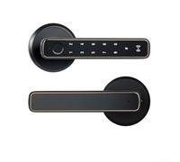 Serrure de porte intelligente, serrure de porte électronique sans clé avec reconnaissance biométrique, mot de passe pour clavier et compartiment à piles magnétique