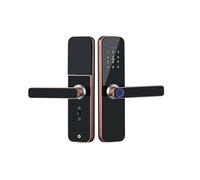 Serrure de Porte Intelligente, Serrure Intelligente, Porte Électronique, avec Empreinte Biométrique, Déverrouillage De La Carte, Mot Passe, Chargement USB,pour tiroir, Armoire(Red Bronze)