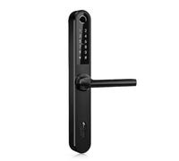Serrure de porte intelligente TTlock avec poignée - Accès sans clé par code, empreinte ou mobile - Verrou électronique pour porte en bois, aluminium ou portail extérieur - 92 mm