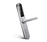 Serrure de porte intelligente Tuya avec poignée - Accès sans clé par code, empreinte ou mobile - Verrou électronique pour porte en bois, aluminium ou portail extérieur - 92 mm