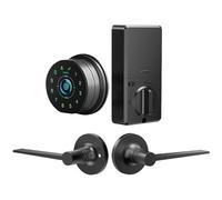 Serrure de porte intelligente Tuya K10P avec reconnaissance des veines de la paume, mot de passe et contrôle par application for maison connectée.(K10F Black Handles)