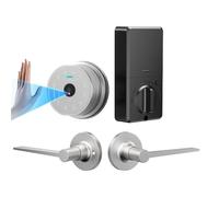 Serrure de porte intelligente Tuya K10P avec reconnaissance des veines de la paume, mot de passe et contrôle par application for maison connectée.(K10P Silver Handles)