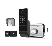Serrure de porte intelligente WiFi avec double empreinte digitale et clavier sans clé - Serrure électronique étanche pour portails extérieurs en fer