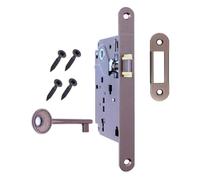 Serrure de Porte Intérieure AGB Série CENTRO. Entrata 50, Interaxe 90. (Face 22x196, SCROCCO CHIAVE, BRONZATO)