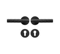 Serrure de porte intérieure en laiton martelé, double levier en bois, écusson à clé, 1 pièce(DUMMY-QBCF)