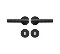 Serrure de porte intérieure en laiton martelé, double levier en bois, écusson à clé, 1 pièce(DUMMY-QBCF-IB)