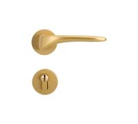 Serrure de porte intérieure en laiton, serrure fendue chambre à coucher, poignée silencieuse, quelle que soit la pièce gauche et droite, bois(Matte gold,Silent model)