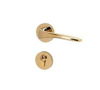 Serrure de porte intérieure en laiton, serrure fendue chambre à coucher, poignée silencieuse, quelle que soit la pièce gauche et droite, bois(PVD Gold,Magnetic suction)