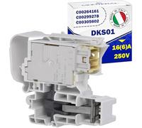 Serrure de Porte Machine a Laver DKS01 16(6) A 250V C00264161 pour Indesit | avec le Code Original C00305602 C00299278 pour Ariston - MADE IN ITALY - Garantie de 10 Ans - MONTERAL