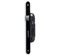 Serrure de Porte Noire à Encastrer Bouton Axe 40 mm à condamnation Reversible