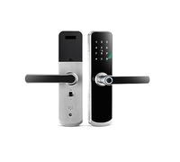 Serrure de porte par empreinte digitale Bluetooth TT Lock Application Code Clé Écran tactile Serrure de porte intelligente Sécurité Serrure électronique numérique (couleur : 6072 argent) vis