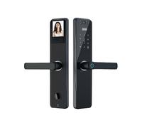 Serrure de porte par empreinte digitale de sécurité WiFi de l’application Tuya avec caméra, identification biométrique intelligente électronique, serrure de maison intelligente (couleur : no