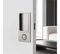 serrure de porte Poignée de porte encastrée magnétique sans poignée, serrure plate silencieuse, noire, coulissante Invisible, for salle bains et chambre à coucher(Silver)