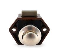 Serrure de porte, poignée de porte, serrure de camping-car, serrure à poussoir de 20 mm for yacht, meubles, portes, armoires, tiroirs, serrures for enfants, lot de 10, grand modèle marron(Small brown)