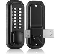 Serrure de porte sans clé à code mécanique - Style rétro 14 mots de passe - Pour épaisseur de porte 35-65mm - 40/50mm - Idéal pour garage, hôtel, bureau, studio etc.