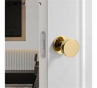 serrure de porte Serrure de porte Invisible, simple face, intérieur secret, poignée cachée for mur chambre à coucher, petit trou serrure, ronde(GL-Gold)