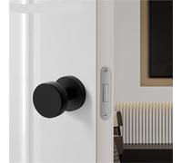 serrure de porte Serrure de porte Invisible, simple face, intérieur secret, poignée cachée for mur chambre à coucher, petit trou serrure, ronde(GL-Black)