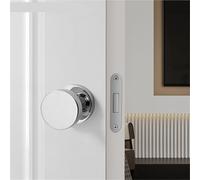 serrure de porte Serrure de porte Invisible, simple face, intérieur secret, poignée cachée for mur chambre à coucher, petit trou serrure, ronde(GL-Silver)