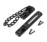 Serrure de protection de porte à chaîne, loquet de porte, boulon de chaîne de sécurité en acier inoxydable avec vis pour la maison, l'intérieur de l'hôtel et les portes (Noire)