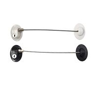 Serrure de Restriction de Fenêtre, Serrure de Limite Durable de Haute sécurité Longueur Totale 24 Cm par Porte (Noir)