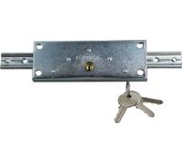 Serrure de rideau métallique à cylindre rond 155x55mm à tringle plate grand modèle - HERACLES - I-521100