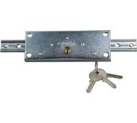 Serrure de rideau métallique à cylindre rond 155x55mm à tringle plate grand modèle - HERACLES - I-521100