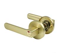 Serrure de salle de bain à trois pôles avec indicateur rouge vert pour communiquer l'occupation de la pièce, avec alliage de zinc solide pour une meilleure sécurité de porte intérieure (doré)