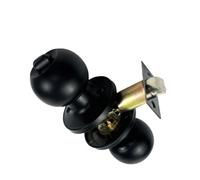 Serrure de Salle de Bain Ronde Noire avec 3 Clés, Bouton de Porte D'entrée à clé en Métal Robuste pour Portes de Chambre et de Salle de Bain pour Portes en Bois ou de Pièce