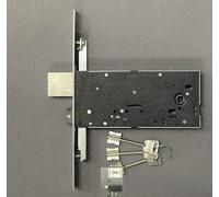 Serrure de sécurité OMEC entrée 90 mm à double carte à enfiler par bande. Boîte et couvercle en acier galvanisé et plastifié