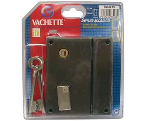 Serrure de sûreté 4 gorges - verticale à fouillot - gauche - VACHETTE - Carré de 7 mm - Marron