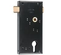 Serrure de sûreté à fouillot GE192 à pêne réglable - THIRARD - Axe 46 mm - Noir - Portail bois, PVC ou aluminium